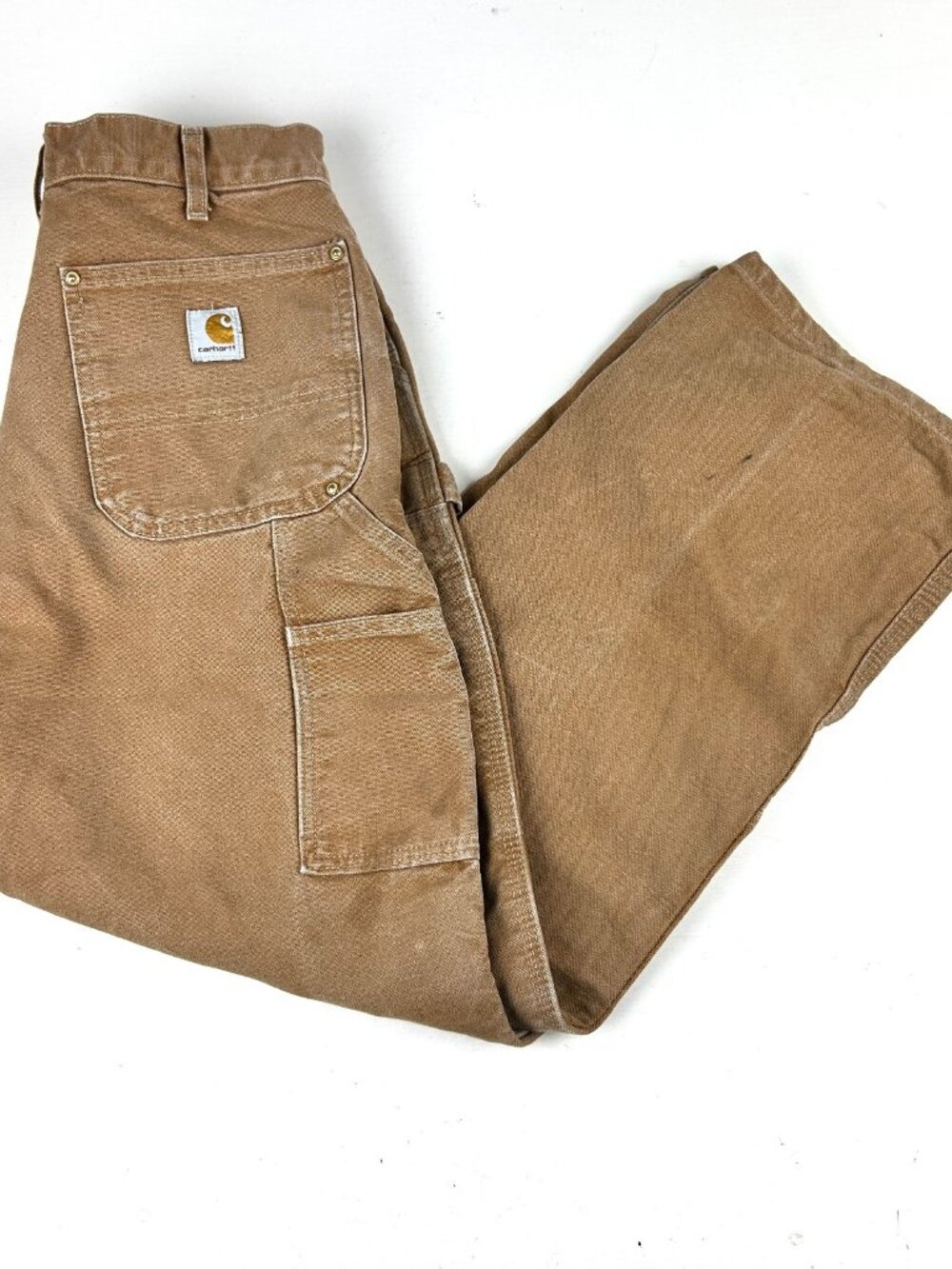 Carhartt Loose Fit Work Pants 30 X 30 Actual Brown Duck Canvas Double Knee USA